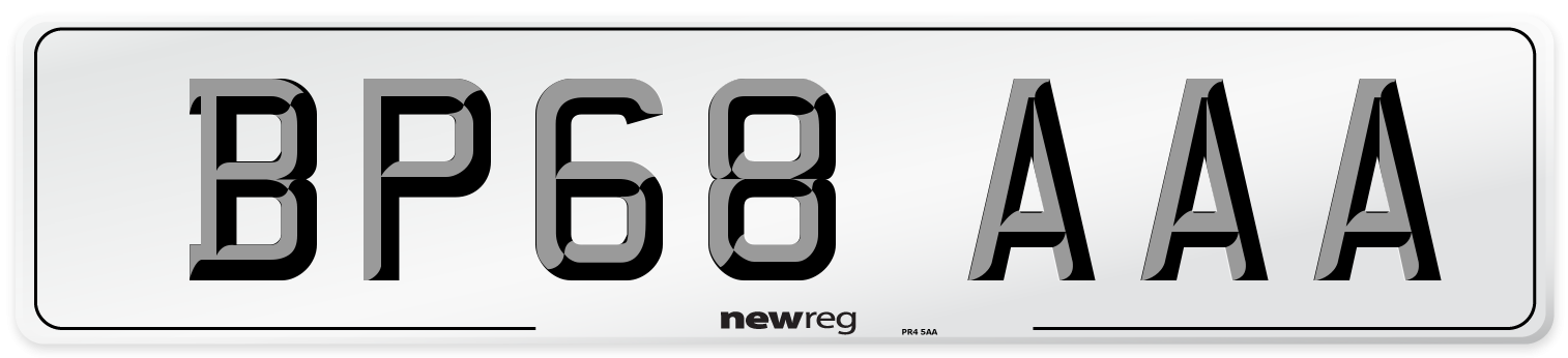 BP68 AAA Number Plate from New Reg